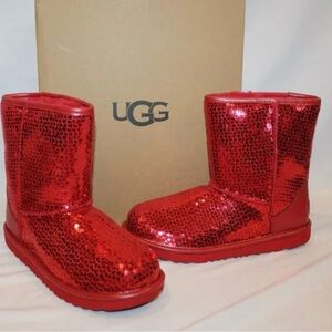 UGG Sparkling Red Sequin Boots